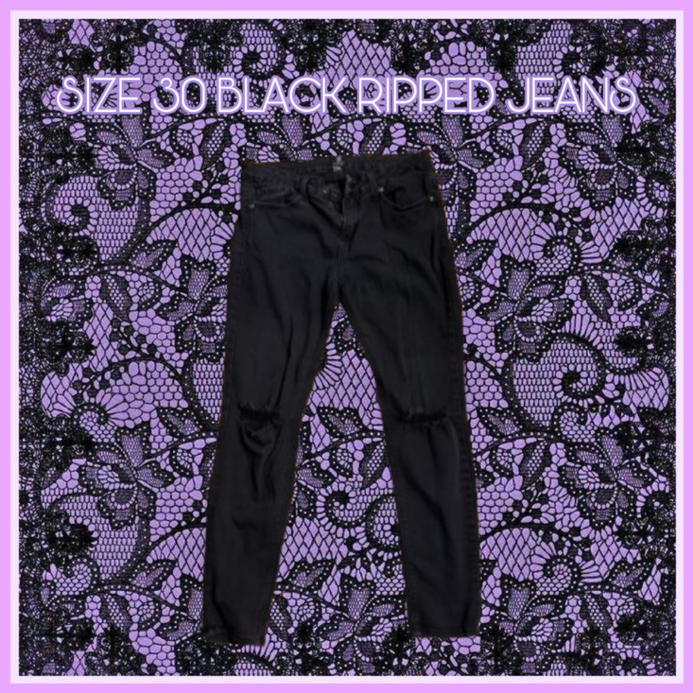Skinny Just Black Ripped Jeans